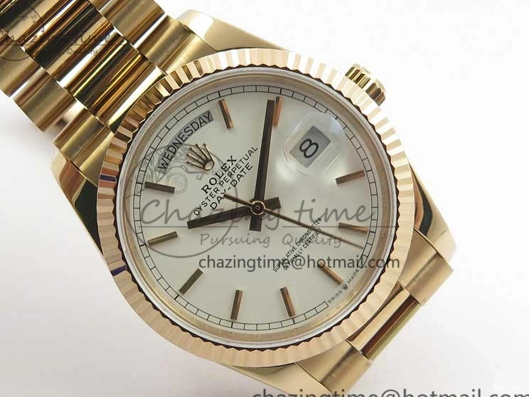 MiroTime 0117 MultiPurpose Day-Date 36 RG 128239 Bp Maker Best Edition White Dial on RG President Bracelet 3139